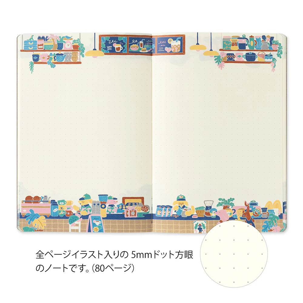 Carnet MIDORI Notebook Yuru Log - B6 - Pointillé - Café