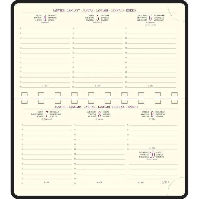 Agenda 2027 EXACOMPTA Temporel 16S - 9 x 16 cm - 1 semaine sur 2 pages - Orientation verticale - Duo Kaa bleu