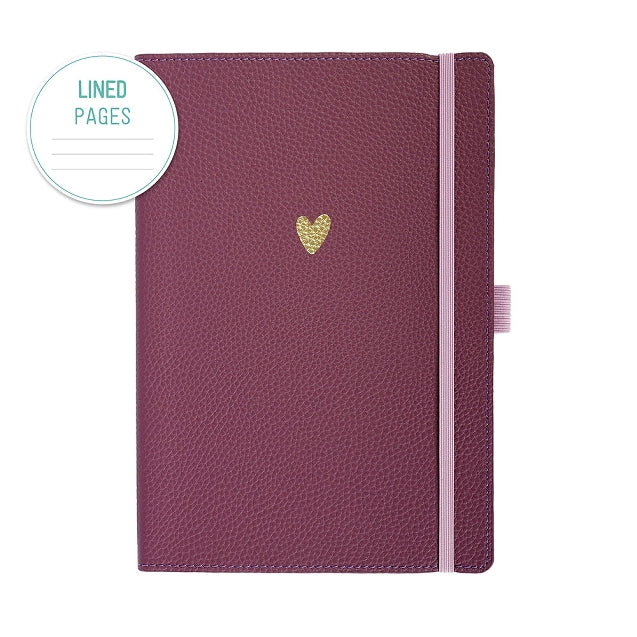 Carnet en cuir végétal ARTEBENE Majoie - A5 - Ligné - Violet - 144p