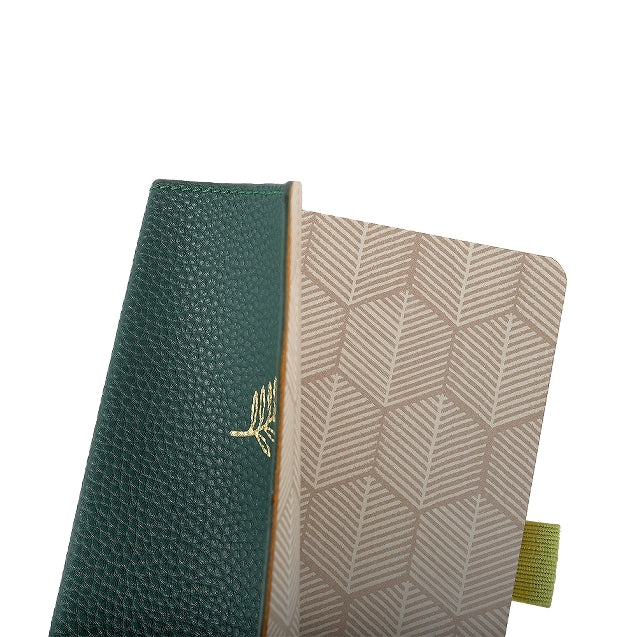 Carnet en cuir végétal ARTEBENE Majoie - A6 - Ligné - Vert sapin - 144p
