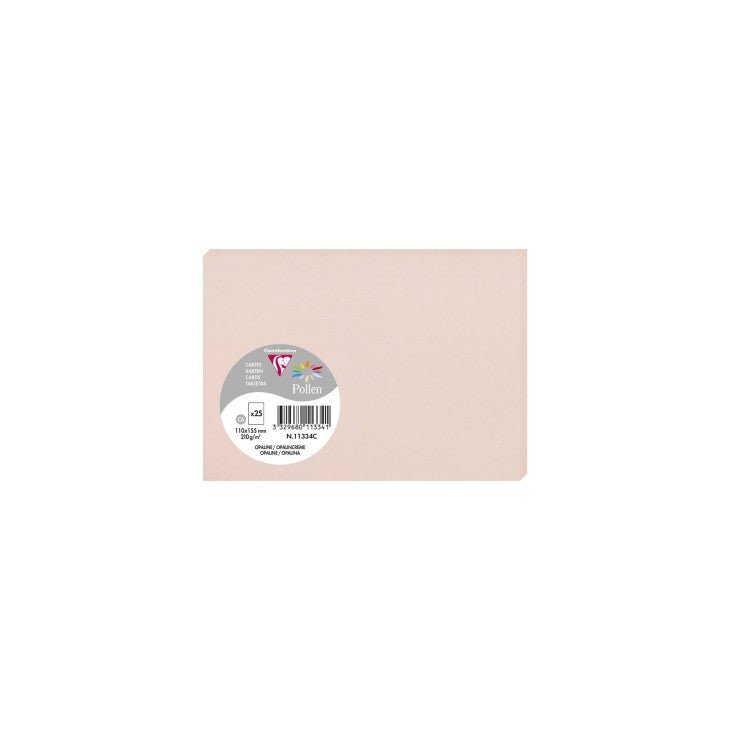 25 cartes CLAIREFONTAINE Pollen - 110 x 155 mm - 210 g/m² - Opaline - 3329680113341