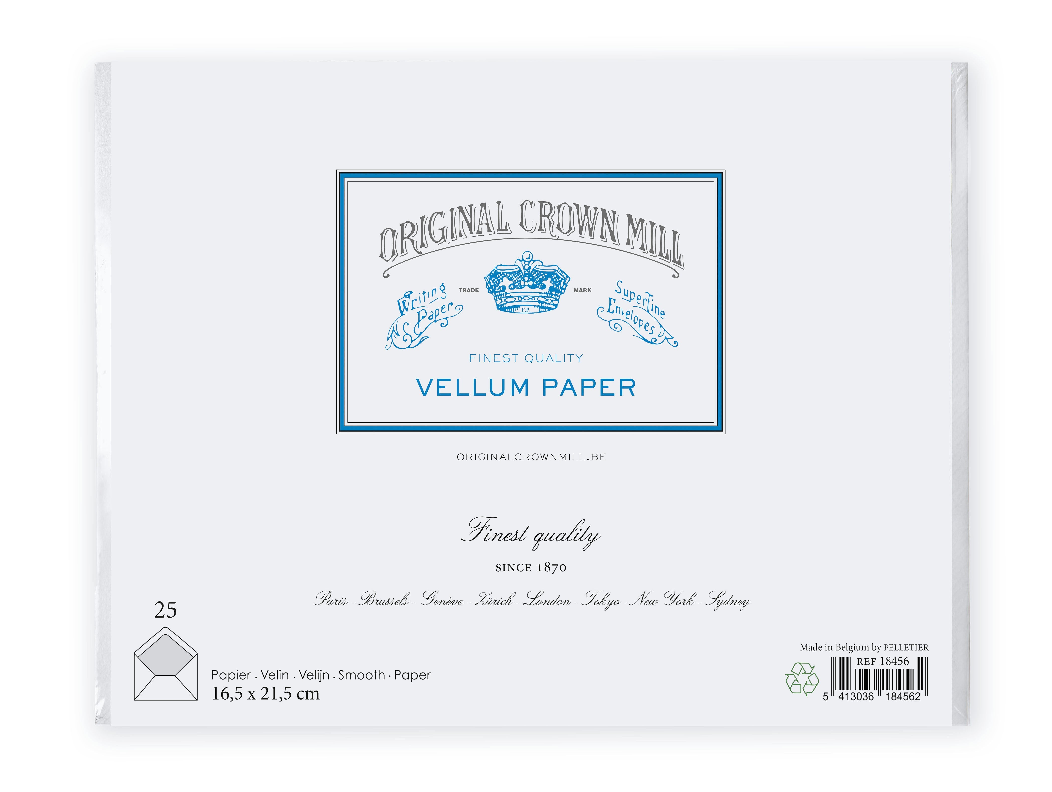 25 enveloppes ORIGINAL CROWN MILL Papier Vélin - C5 (165 x 215 mm) - 120 g/m² - Blanc - 5413036194561