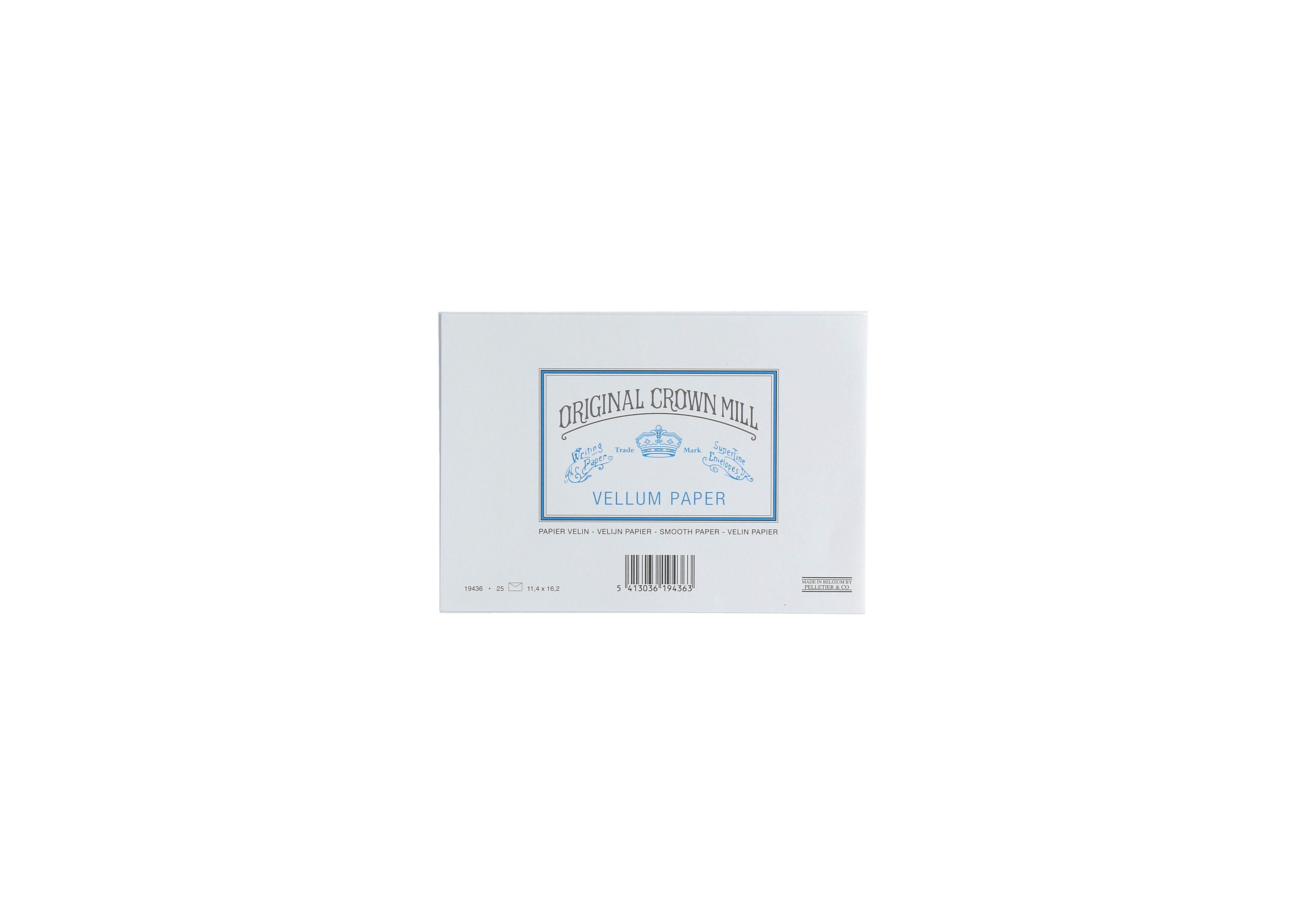 25 enveloppes ORIGINAL CROWN MILL Papier Vélin - C6 (114 x 162 mm) - 120 g/m² - Blanc - 5413036194363
