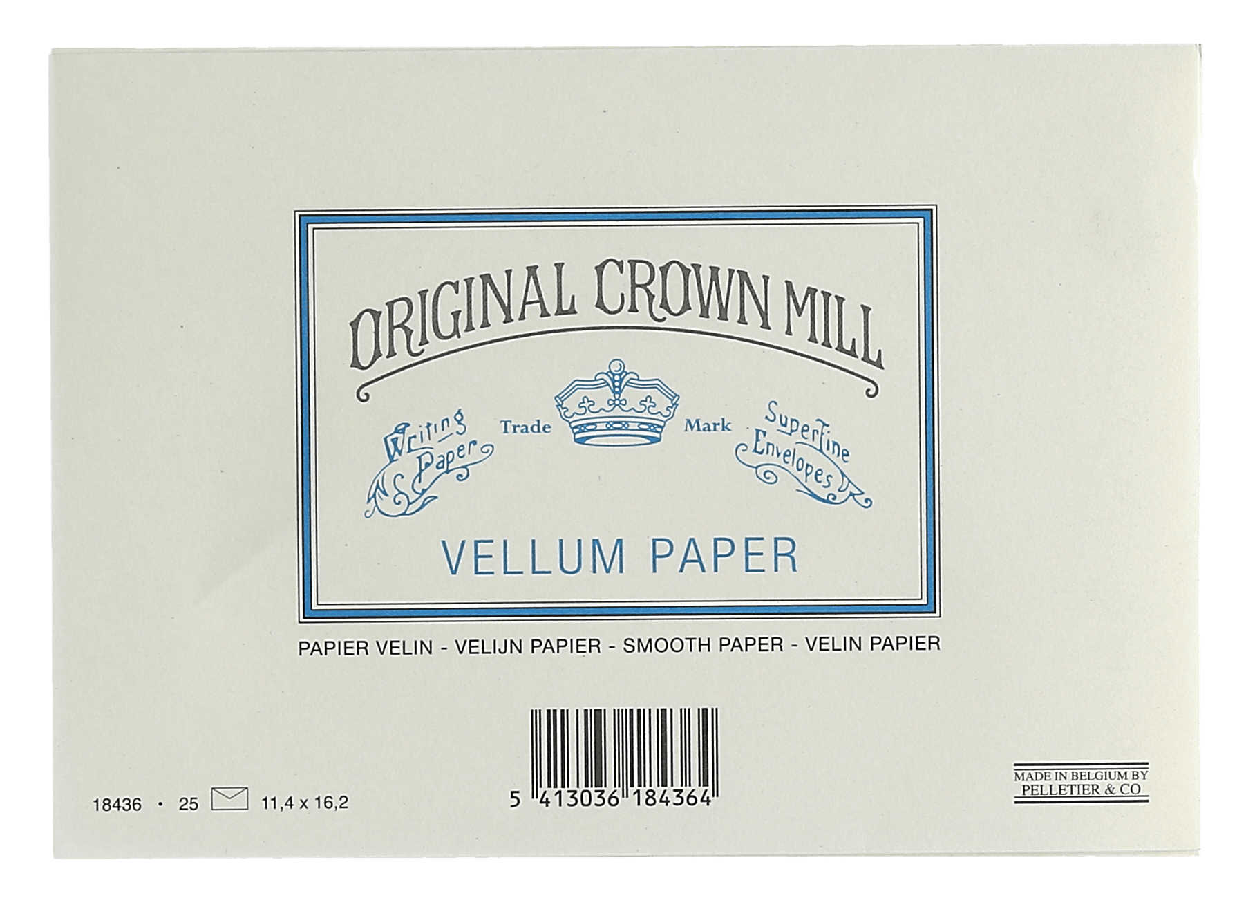 25 enveloppes ORIGINAL CROWN MILL Papier Vélin - C6 (114 x 162 mm) - 120 g/m² - Crème - 5413036184364