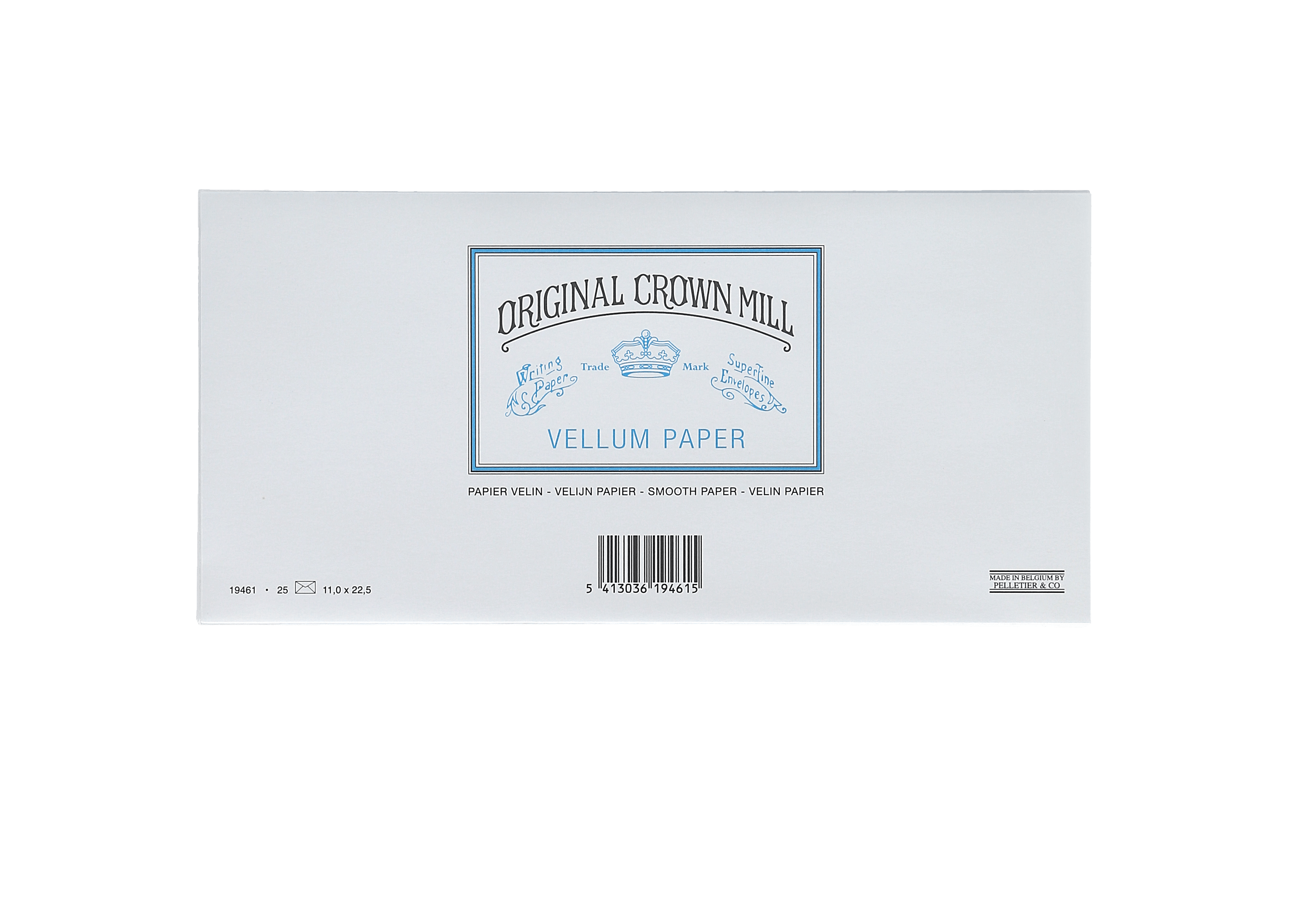 25 enveloppes ORIGINAL CROWN MILL Papier Vélin - DL (110 x 225 mm) - 120 g/m² - Blanc - 5413036194615