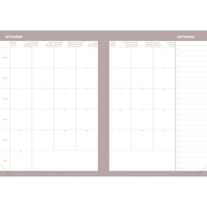 Agenda 2027 QUO VADIS Daily 21 Color - 13 x 21 cm - 1 jour par page - Orientation horizontale - Pastel vert