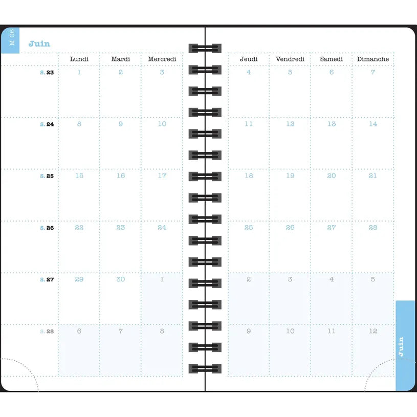 Agenda 2027 EXACOMPTA Lady 16S - 9 x 16 cm - 1 semaine + notes - Orientation horizontale - Alysse vert lagon