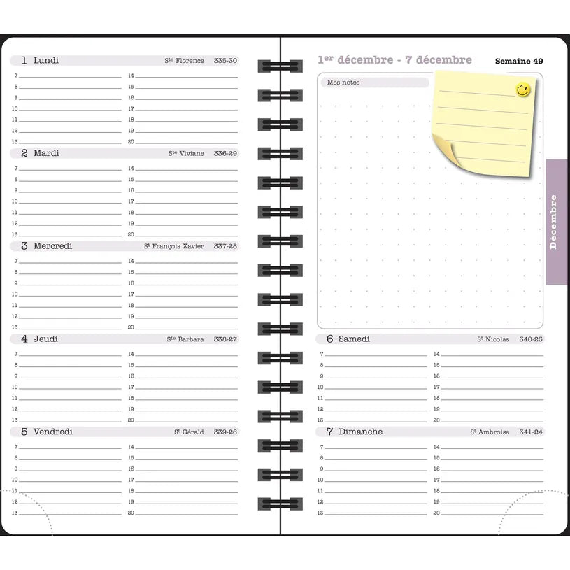 Agenda 2027 EXACOMPTA Lady 16S - 9 x 16 cm - 1 semaine + notes - Orientation horizontale - Eden vert d'eau