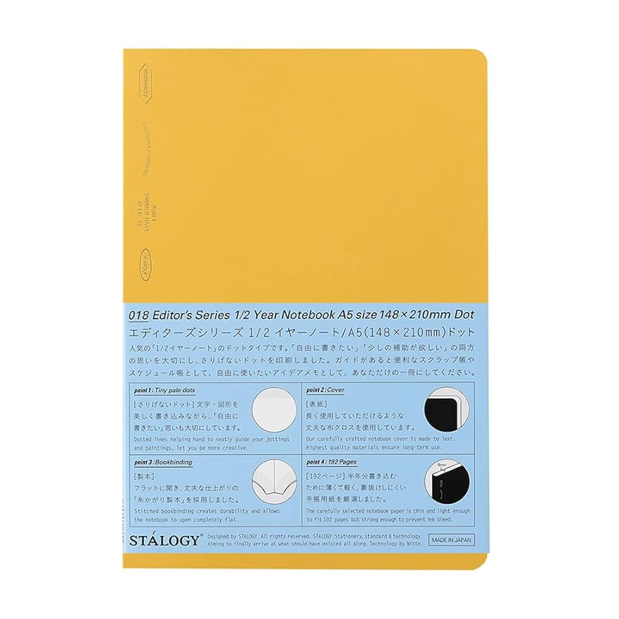 Carnet STÁLOGY 1/2 Year Notebook - A5 - Softcover - Pointillé - Yellow