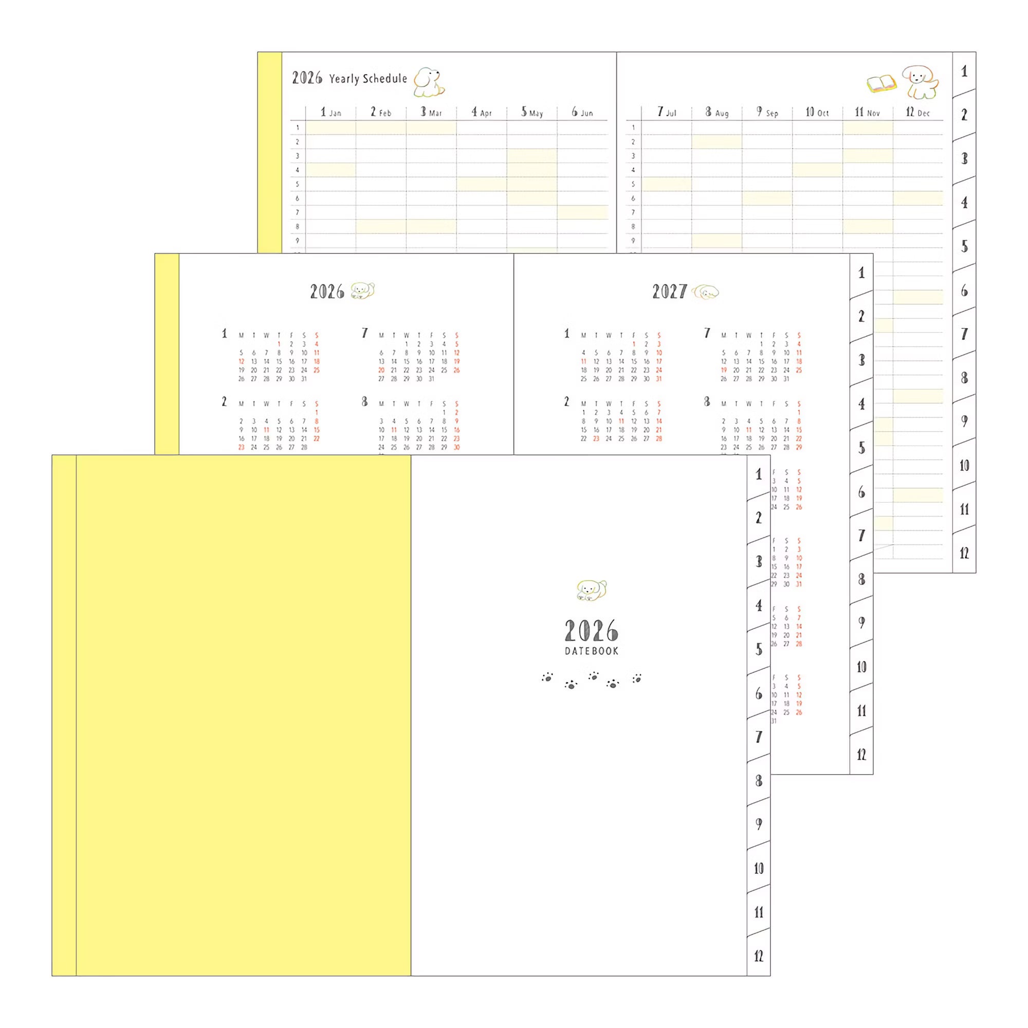 Agenda 2026 MIDORI Pocket Diary - B6 - Chien