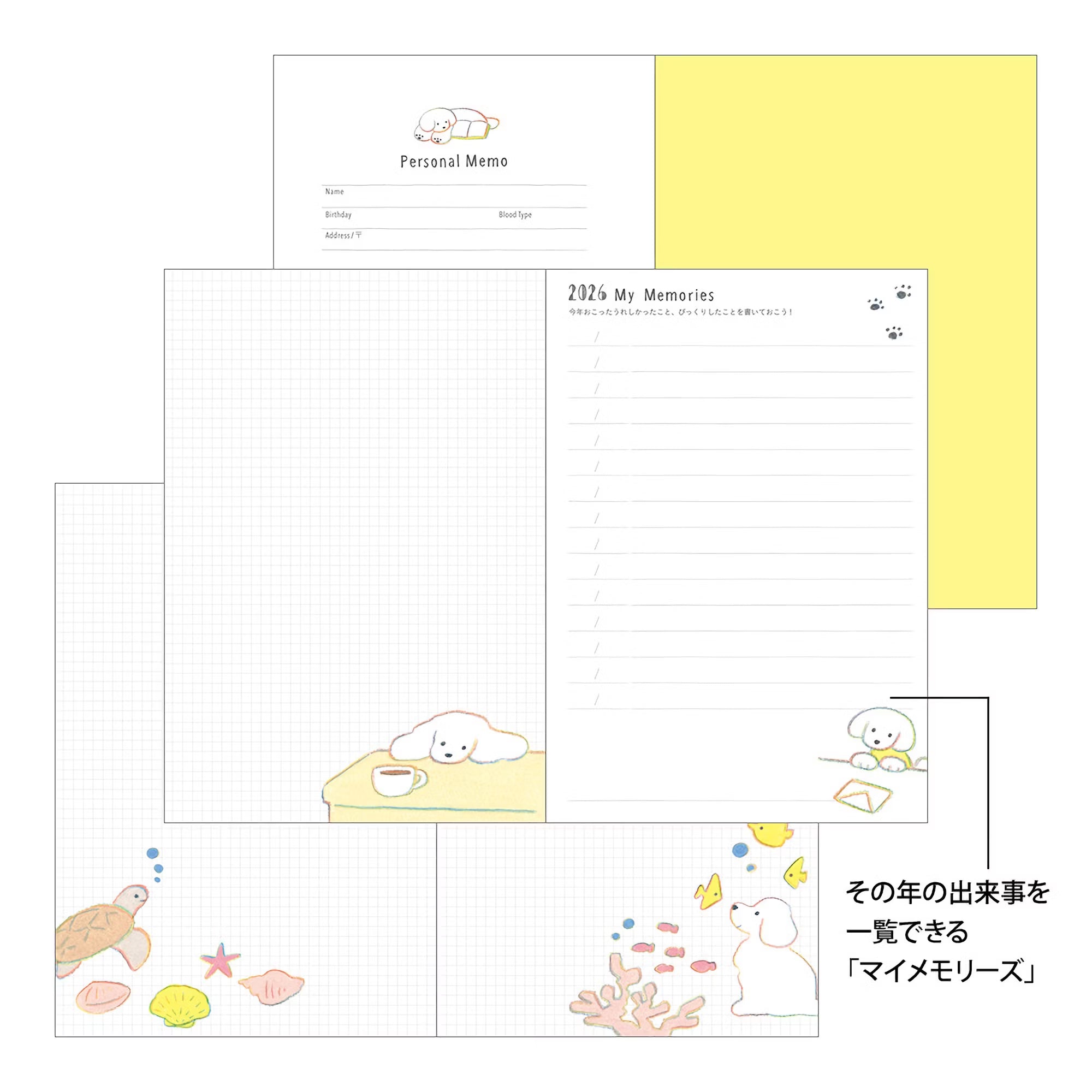 Agenda 2026 MIDORI Pocket Diary - B6 - Chien