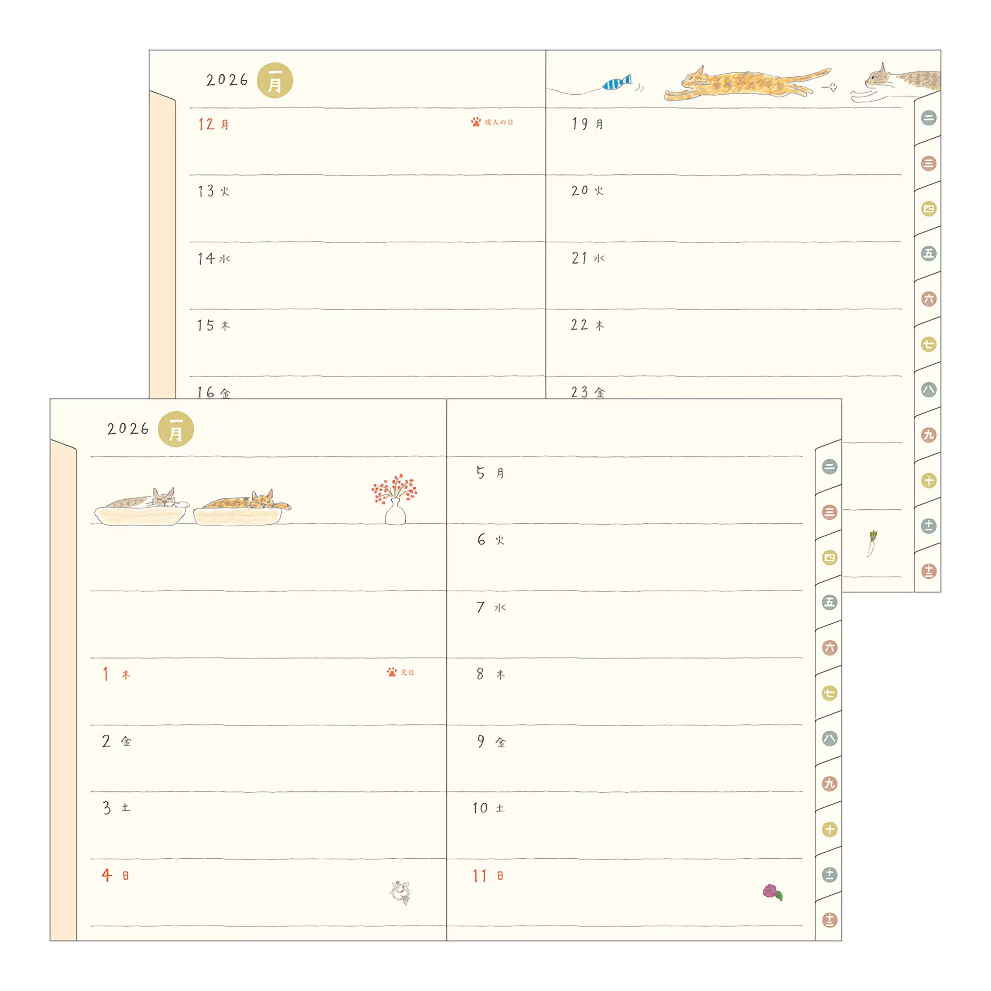 Agenda 2026 MIDORI Pocket Diary - A6 - Chat