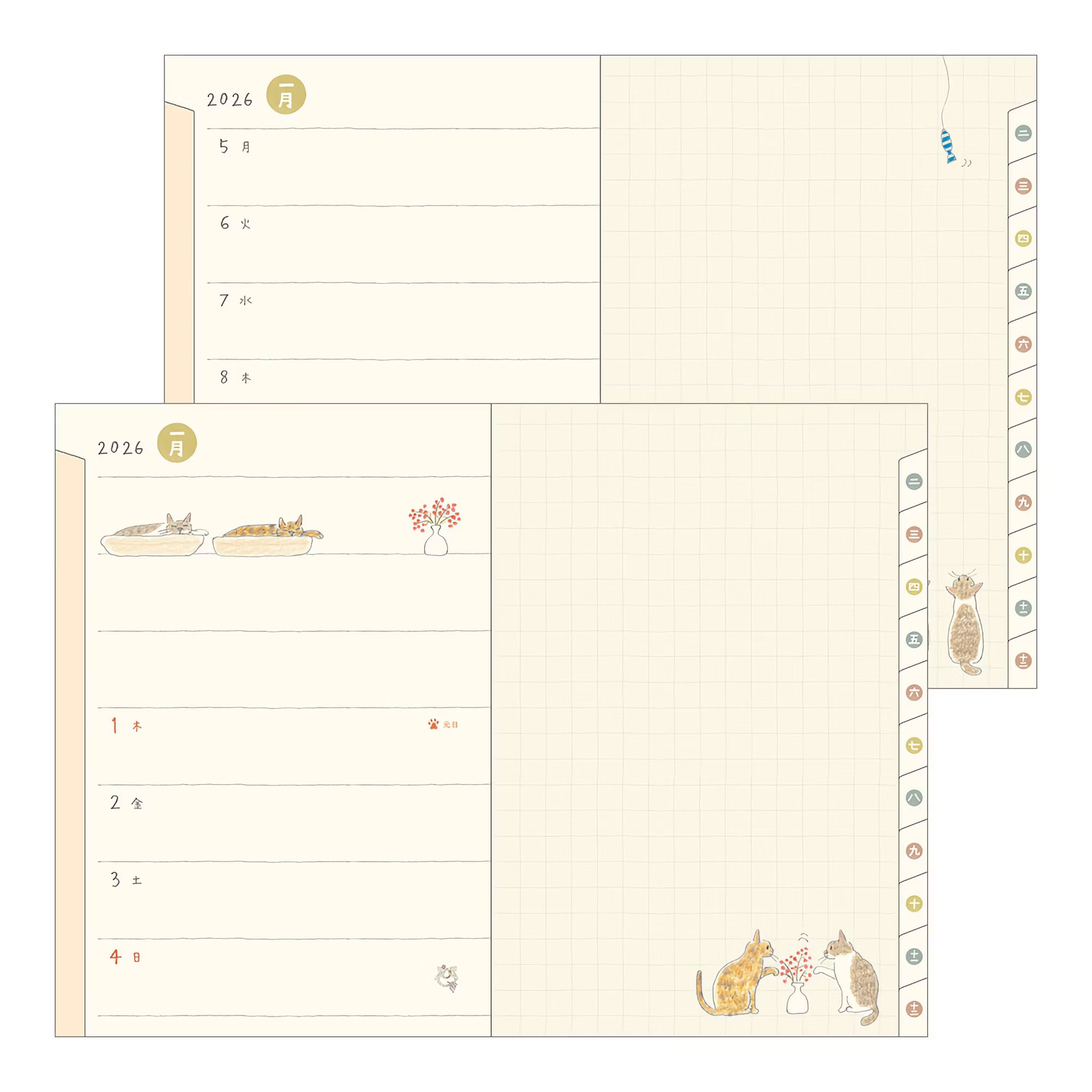 Agenda 2026 MIDORI Pocket Diary - B6 - Chat
