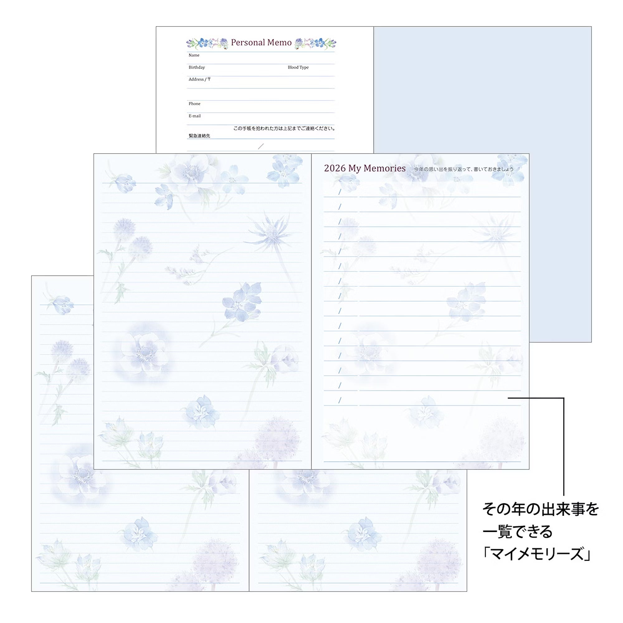 Agenda 2026 MIDORI Pocket Diary - B6 - Fleur