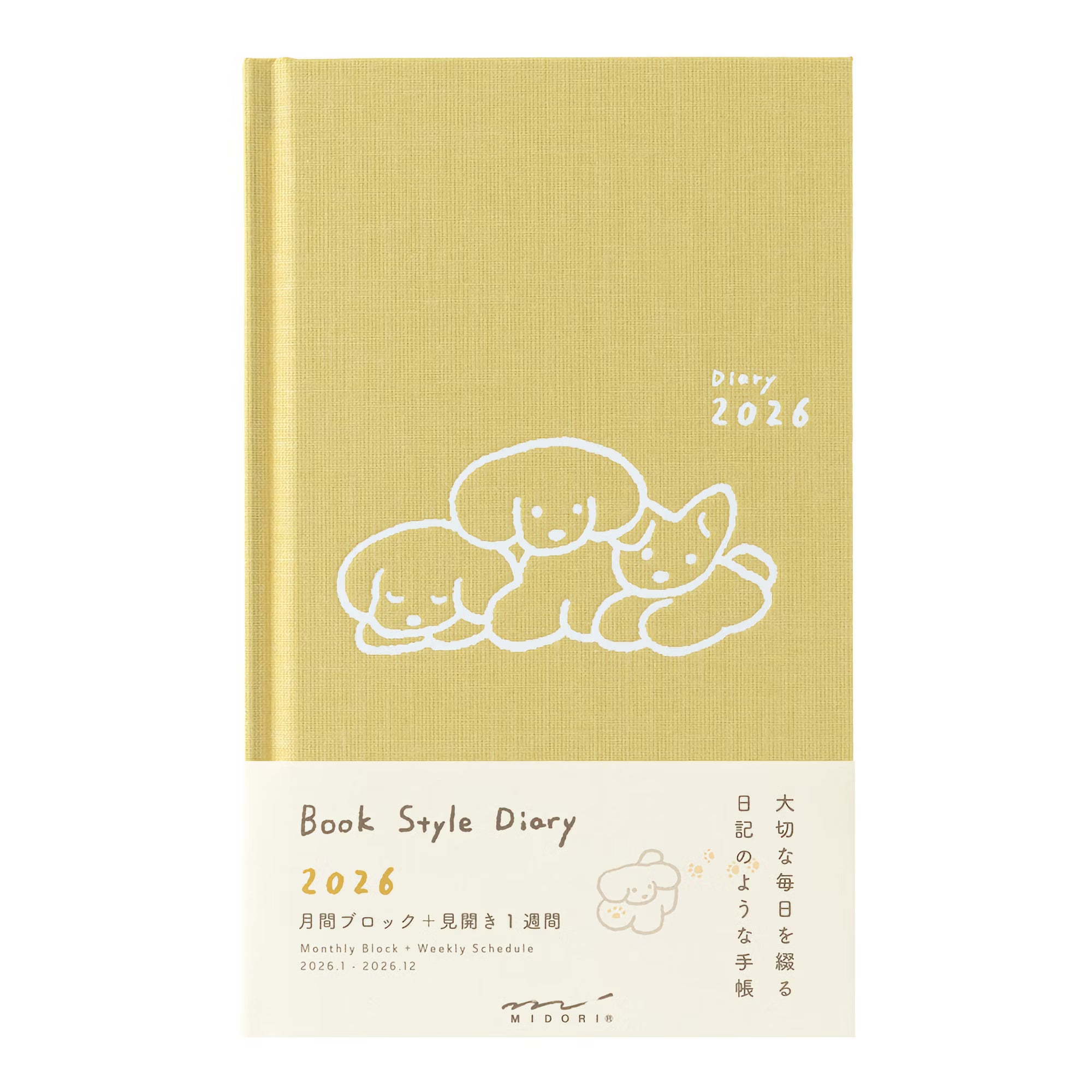 Agenda 2026 MIDORI Diary Book - B6 - Chien Jaune