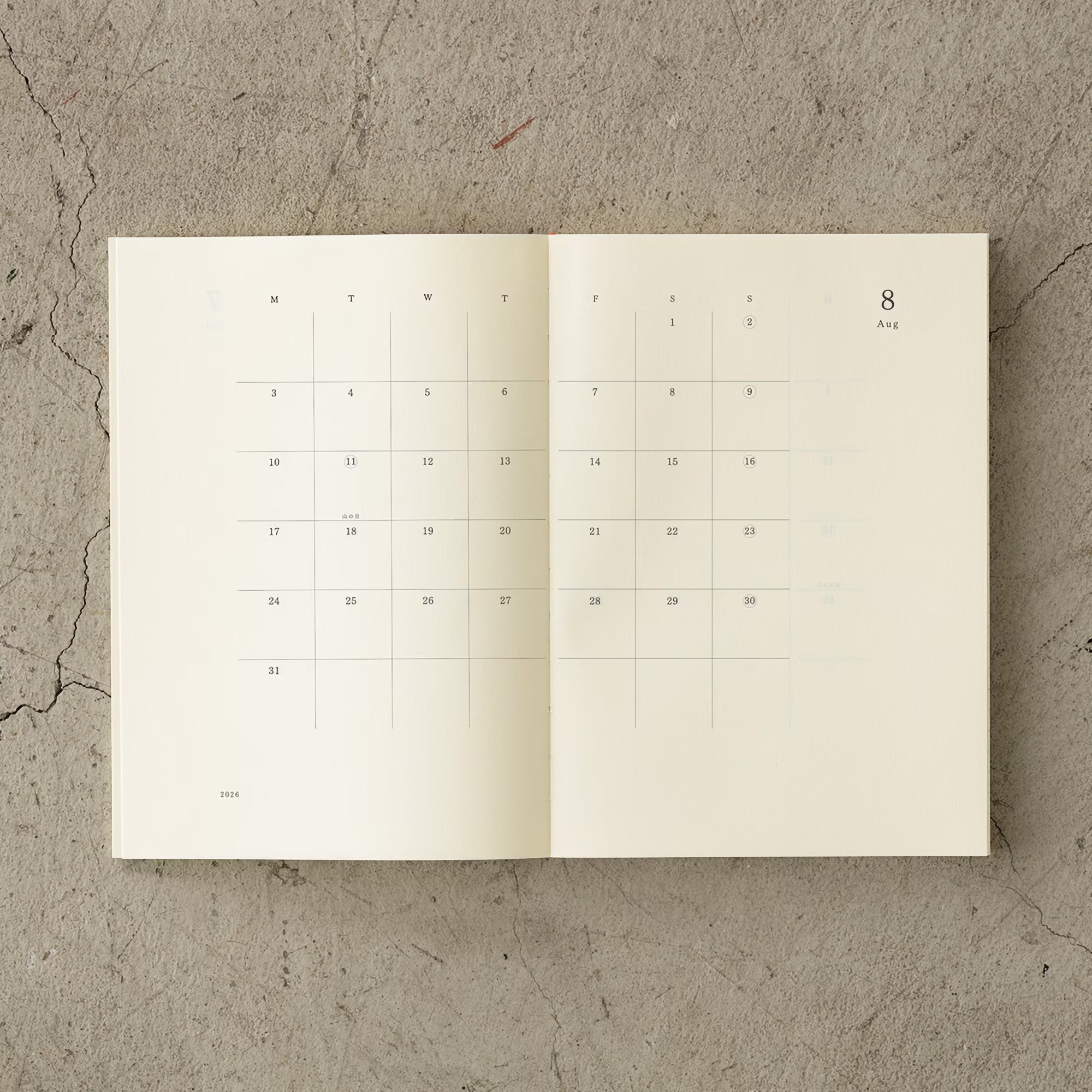 Agenda 2026 MIDORI MD PAPER Notebook Diary Thin - A5