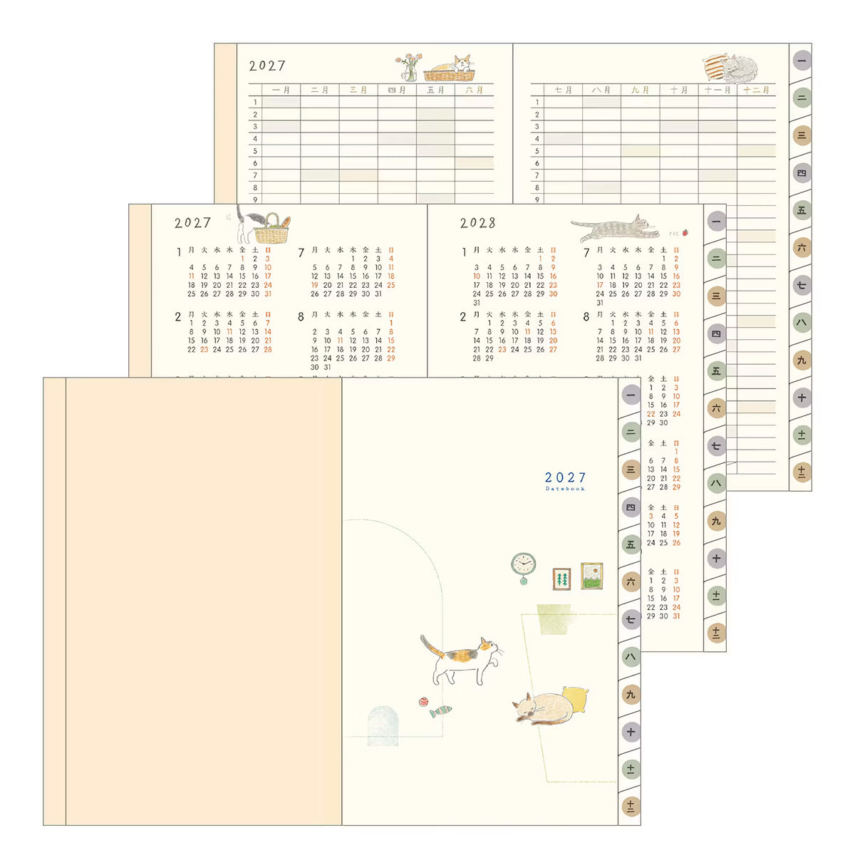 Agenda 2027 MIDORI Pocket Diary - Mini - Chat
