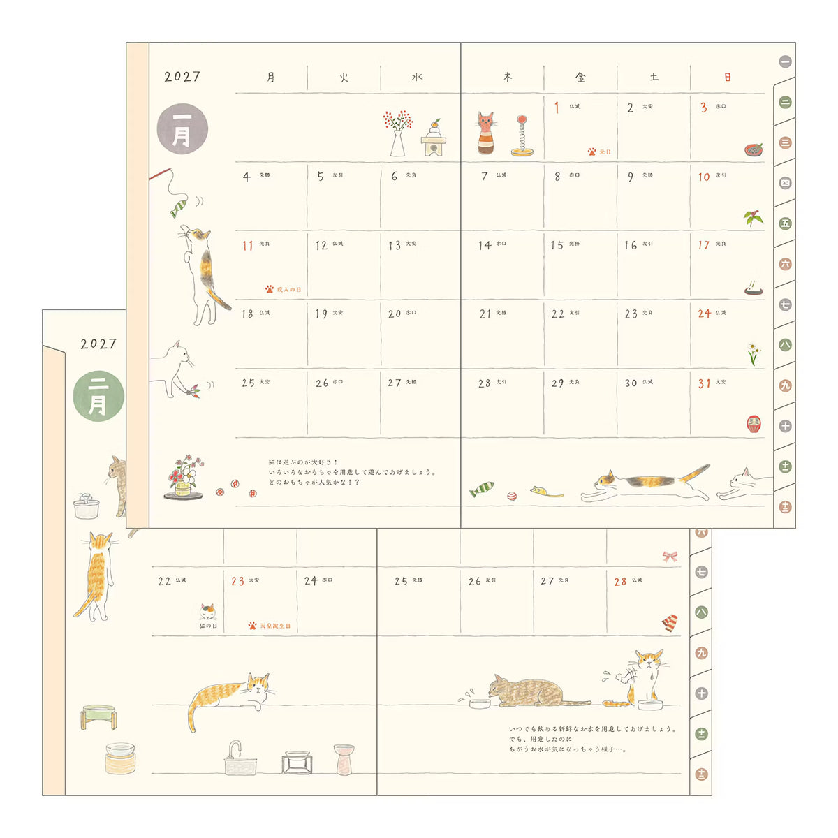Agenda 2027 MIDORI Pocket Diary - B6 - Chat