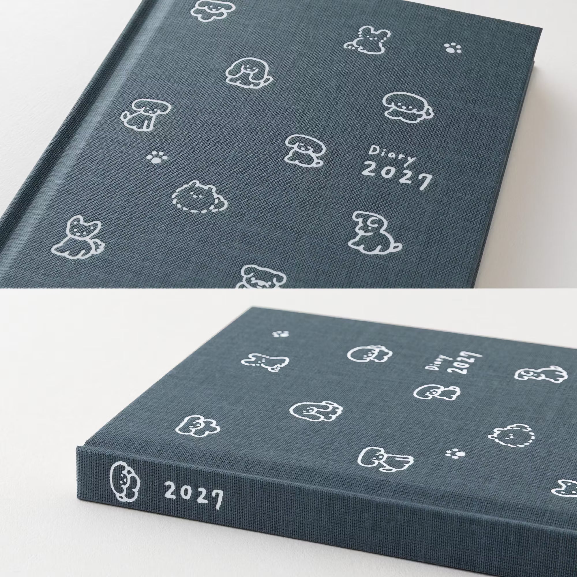 Agenda 2027 MIDORI Diary Book - B6 - Chien (bleu marine)