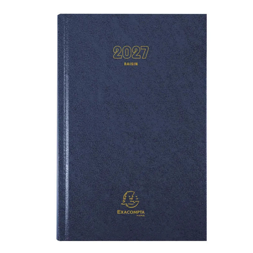 Agenda 2027 EXACOMPTA Raisin - 16,5 x 24,5 cm - 1 jour par page - Orientation horizontale - Bleu
