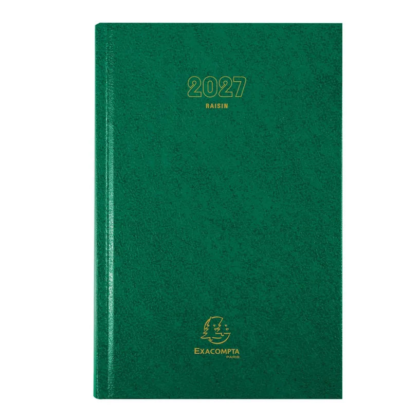 Agenda 2027 EXACOMPTA Raisin - 16,5 x 24,5 cm - 1 jour par page - Orientation horizontale - Vert