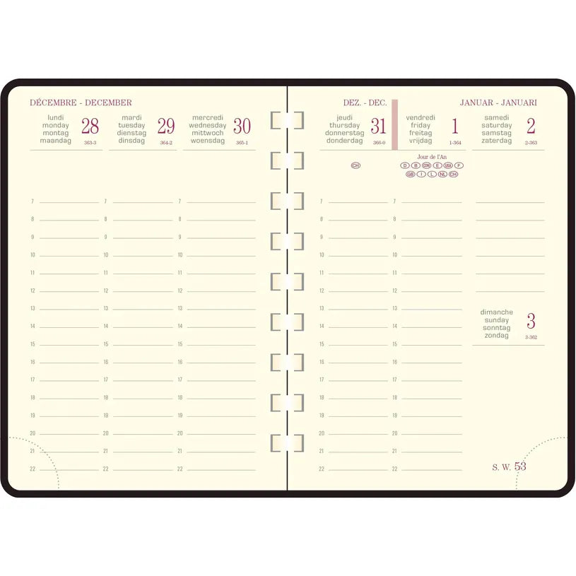 Agenda 2027 EXACOMPTA Eurotime 13S - 9 x 13 cm - 1 semaine sur 2 pages - Orientation verticale - Swan orange