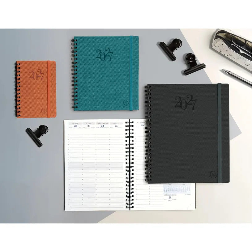 Agenda 2027 EXACOMPTA Horizons 20S - 15 x 21 cm - 1 semaine sur 2 pages - Orientation verticale - Swan bleu canard