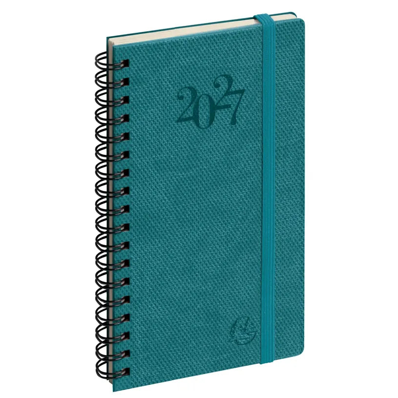 Agenda 2027 EXACOMPTA Eurotime 16S - 9 x 16 cm - 1 semaine sur 2 pages - Orientation horizontale - Swan bleu canard