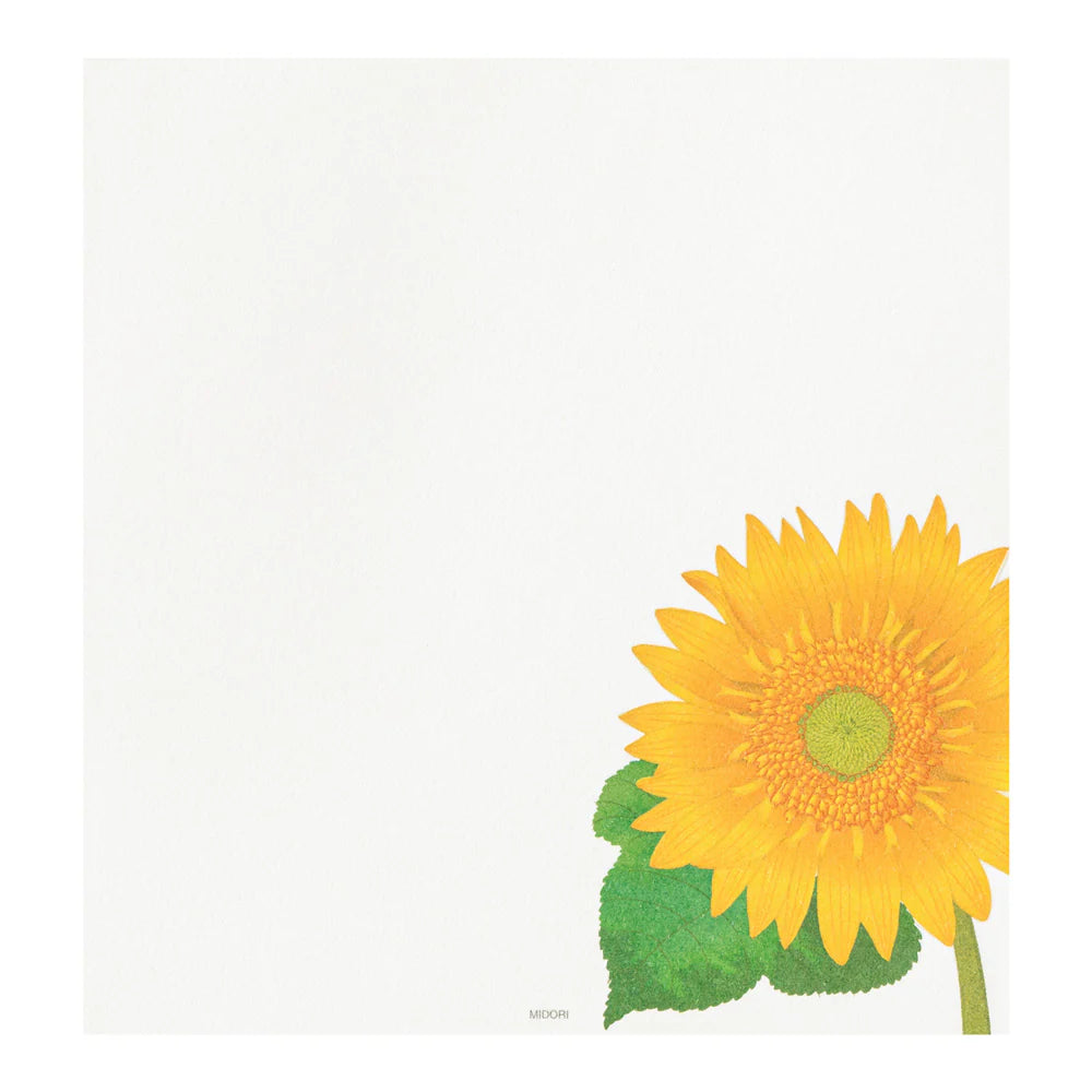 Papier à lettres MIDORI washi - 177 x 168 mm - Tournesols