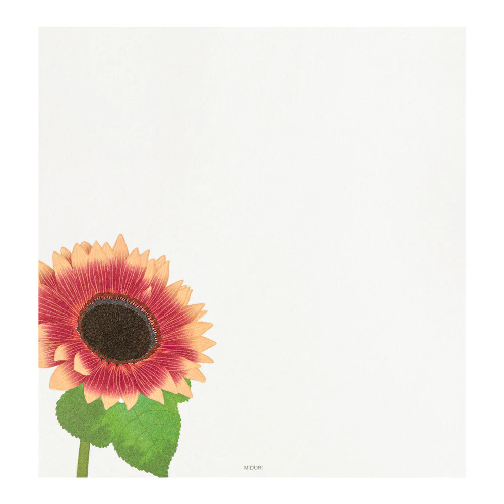 Papier à lettres MIDORI washi - 177 x 168 mm - Tournesols
