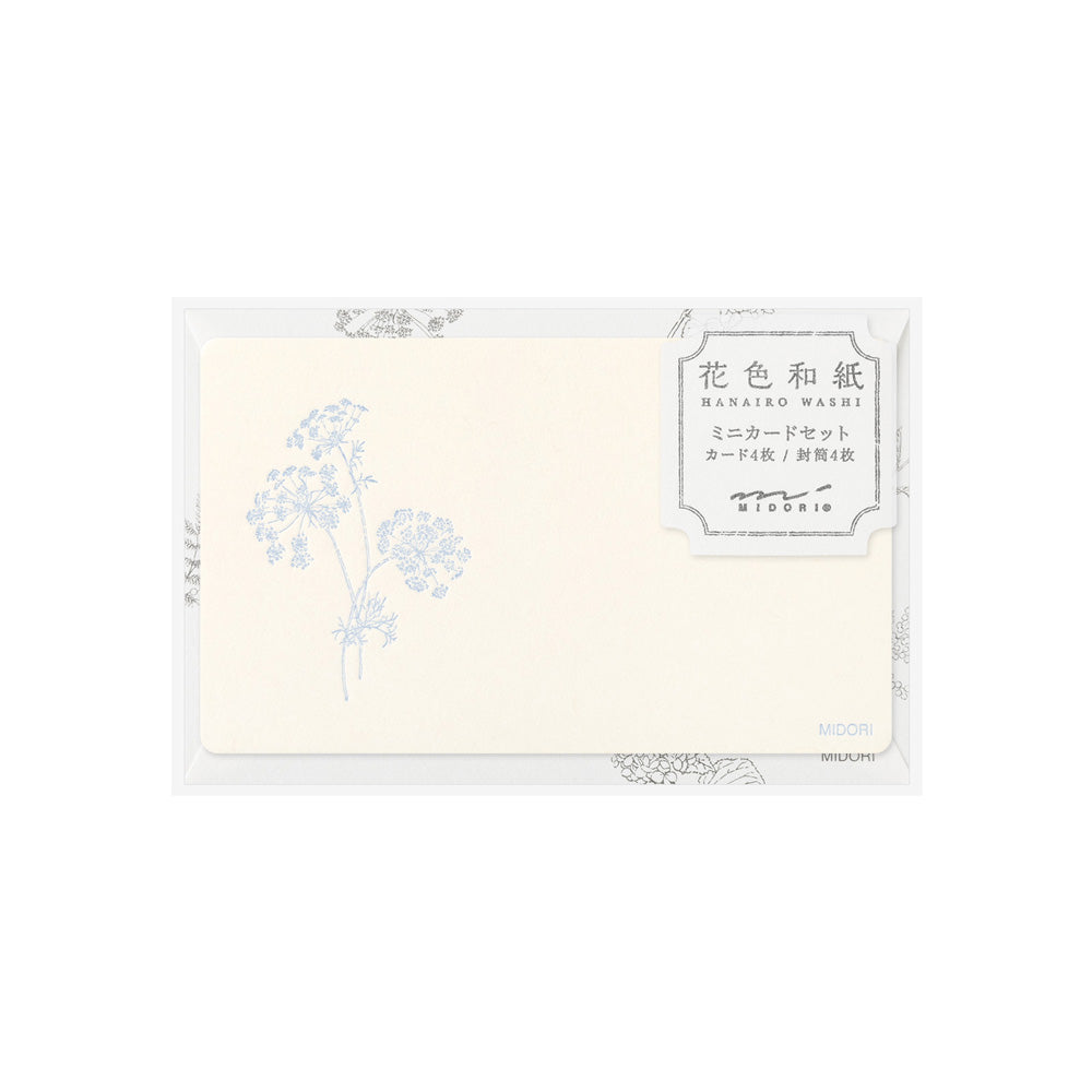 Set de correspondance MIDORI Card Letter Set Washi Hanairo - Blanc