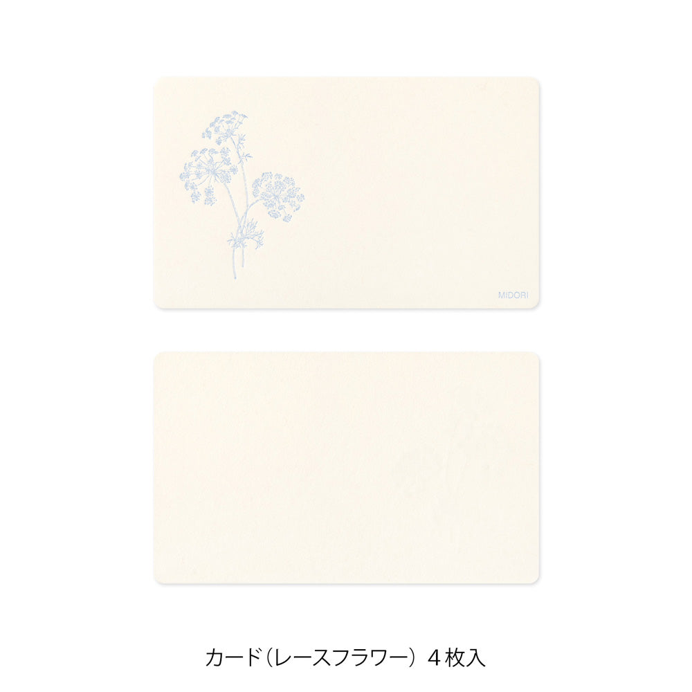 Set de correspondance MIDORI Card Letter Set Washi Hanairo - Blanc