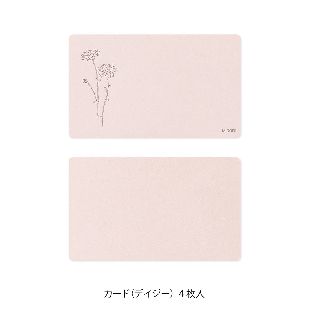 Set de correspondance MIDORI Card Letter Set Washi Hanairo - Rose