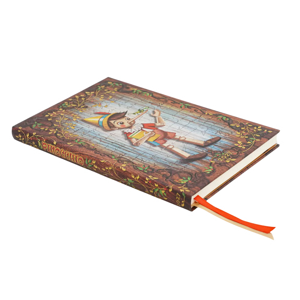 Agenda 2027 PAPERBLANKS Carlo Collodi, Pinocchio - 1 semaine sur 2 pages - Maxi - Hardcover - Horizontal - 176p