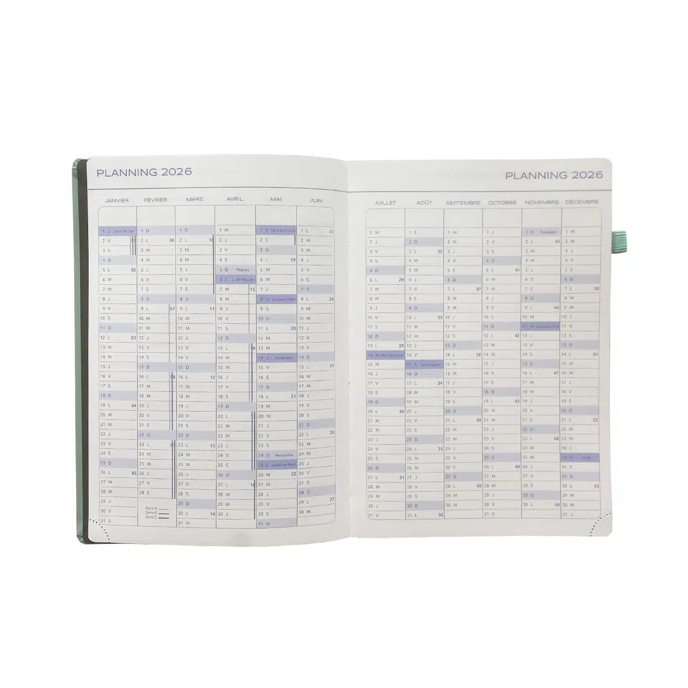 Agenda 2026 ÉPOPÉE Cita - A5 - 1 semaine sur 2 pages - Orientation verticale - Ciel