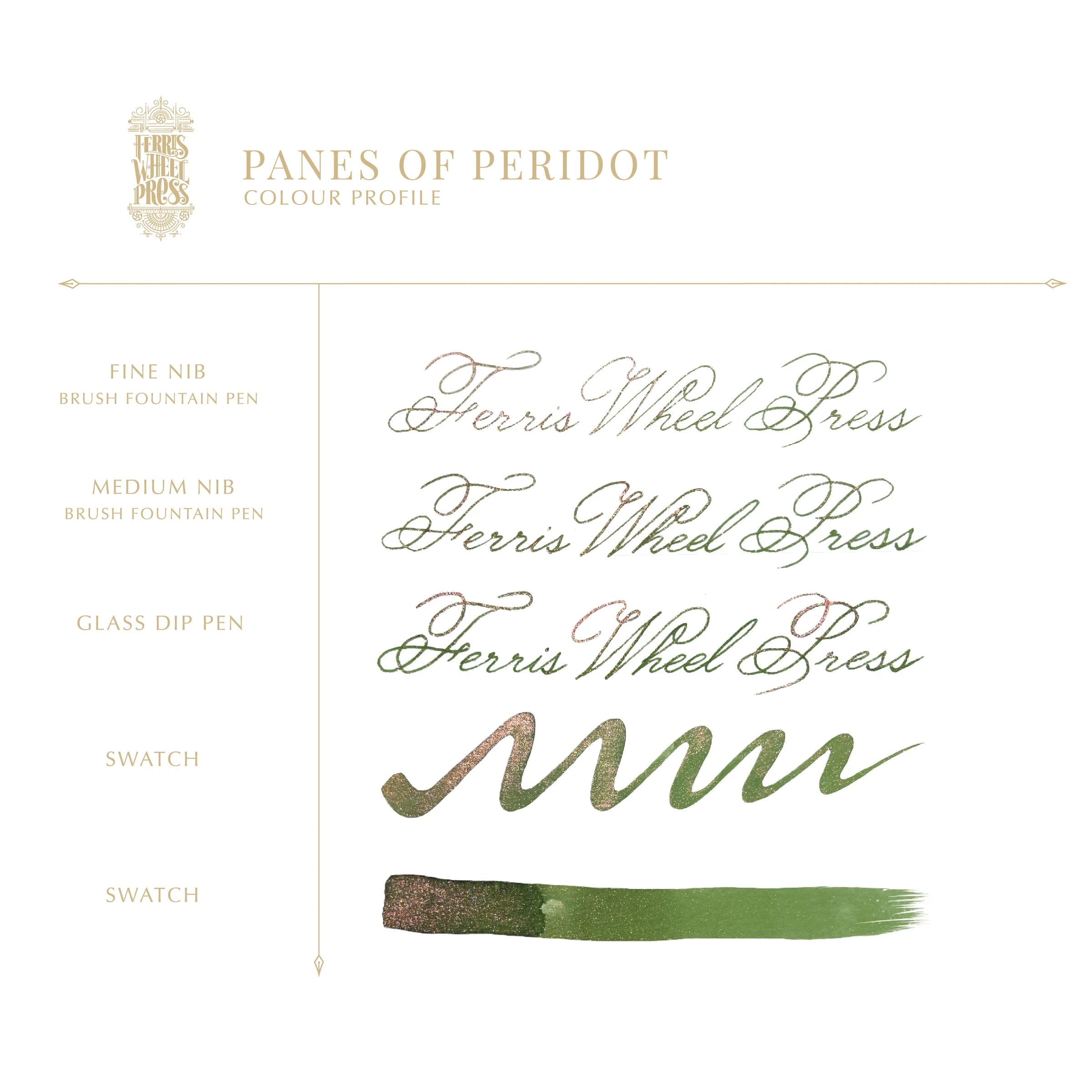Flacon d'encre FERRIS WHEEL PRESS - FerriTales - The Book of Knights Series | Panes of Peridot (20ml)
