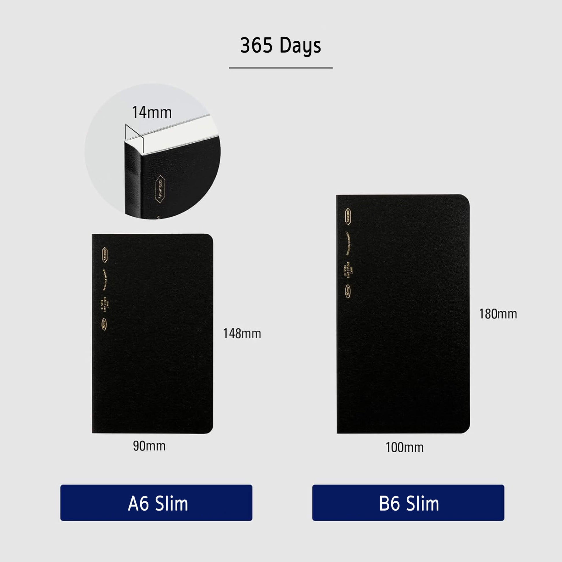 Carnet STÁLOGY 365Days Notebook - A6 Slim - Softcover - Quadrillé - Black