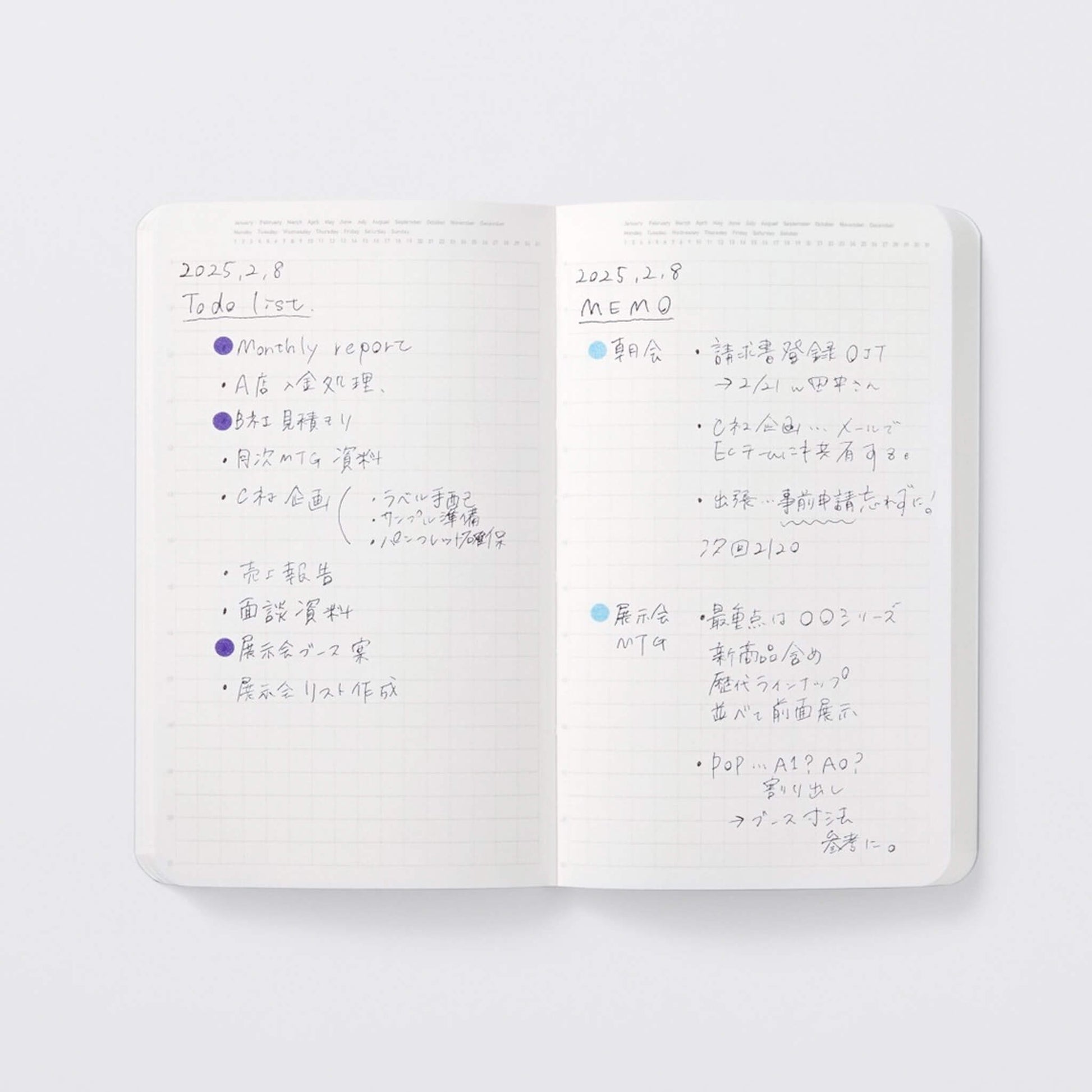 Carnet STÁLOGY 1/2 Year Notebook - B6 Slim - Softcover - Quadrillé - Black