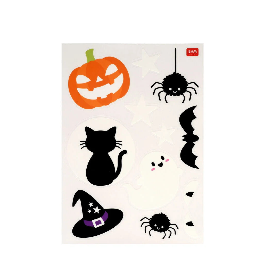 Set de 40 autocollants électrostatiques pour fenêtre LEGAMI - Halloween Edition - Windo-Glow