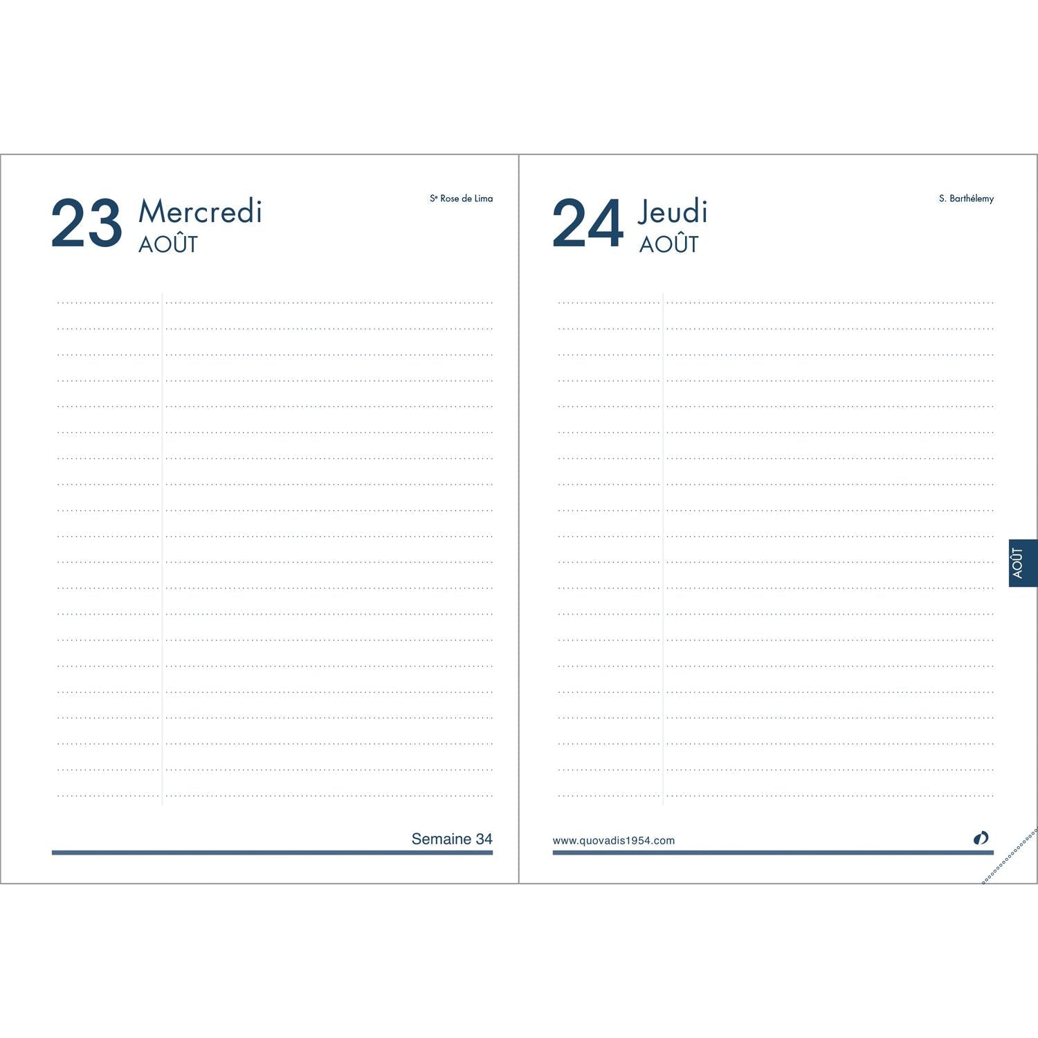 Agenda 2024-2025 QUO VADIS Textagenda 21 Impala - 1 jour par page - 13 x 21 cm - Bleu océan - 3371010481347