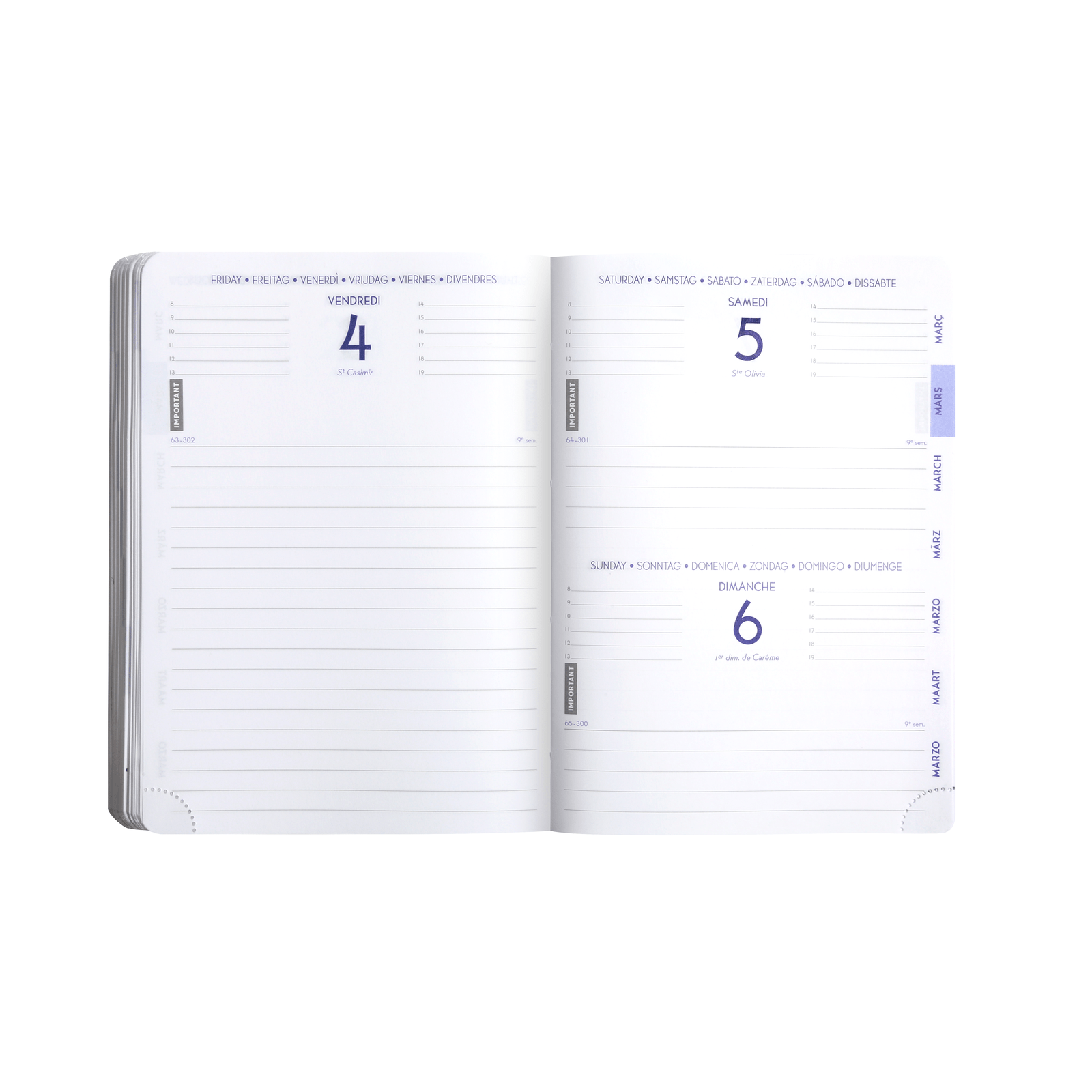 Agenda 2025 - 2026 CLAIREFONTAINE Forum - 12 x 17 cm - 1 jour par page - Orientation horizontale - Age Bag bleu - 3660942059114