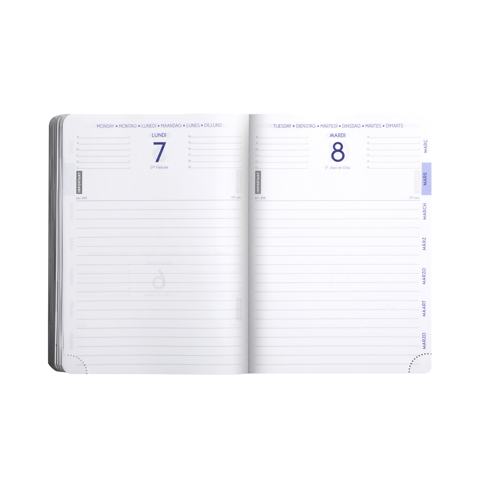 Agenda 2025 - 2026 CLAIREFONTAINE Forum - 12 x 17 cm - 1 jour par page - Orientation horizontale - Age Bag bleu - 3660942059114