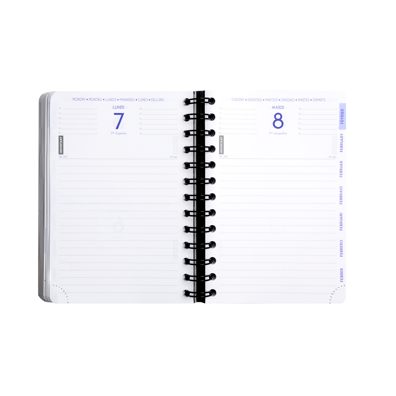 Agenda 2025 - 2026 EXACOMPTA Forum - 12 x 17 cm - 1 jour par page - Orientation horizontale - Iderama bleu - 3660942065207