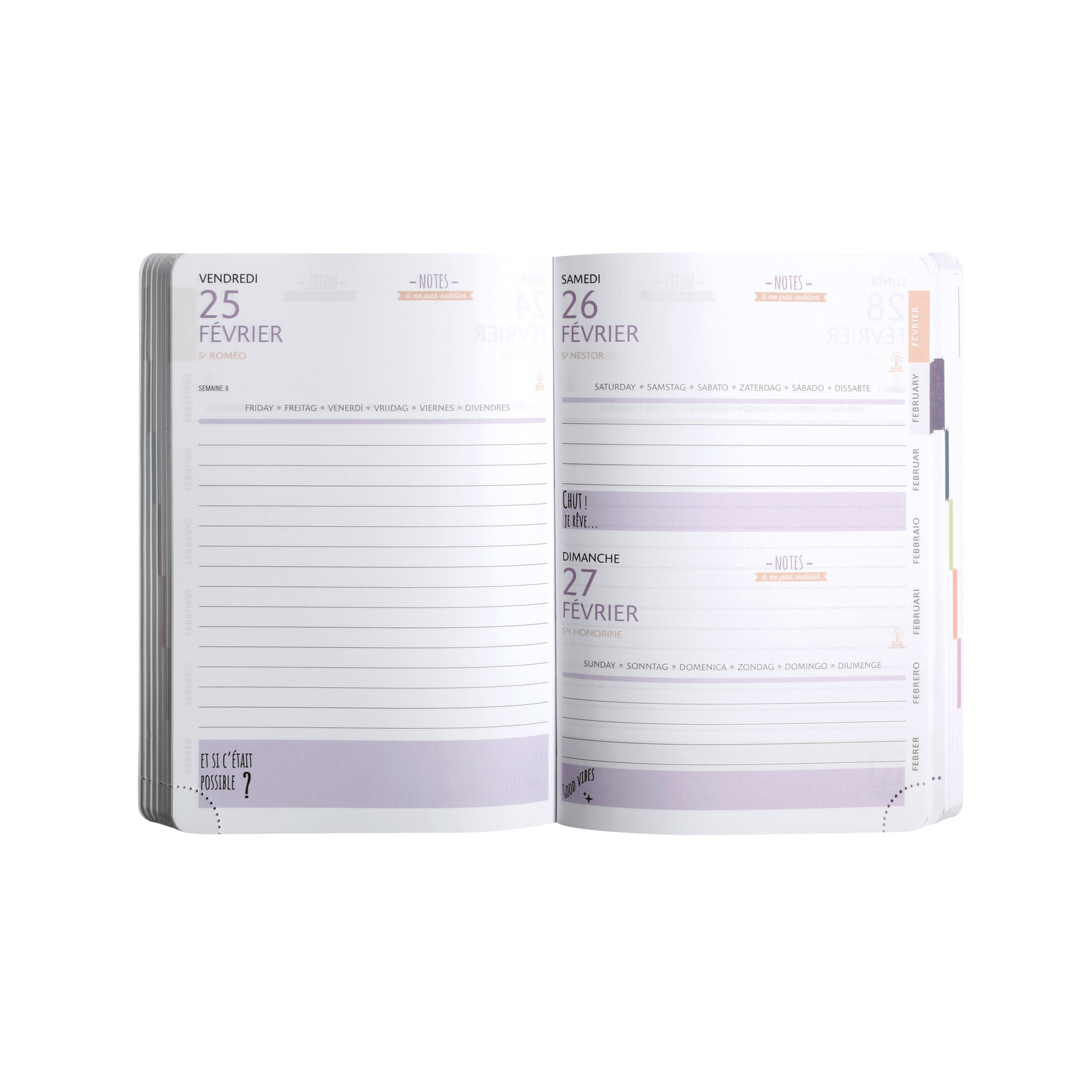Agenda 2025 - 2026 EXACOMPTA Forum Color - 12 x 17 cm - 1 jour par page - Orientation horizontale - Soft Harmony violet - 3660942073479