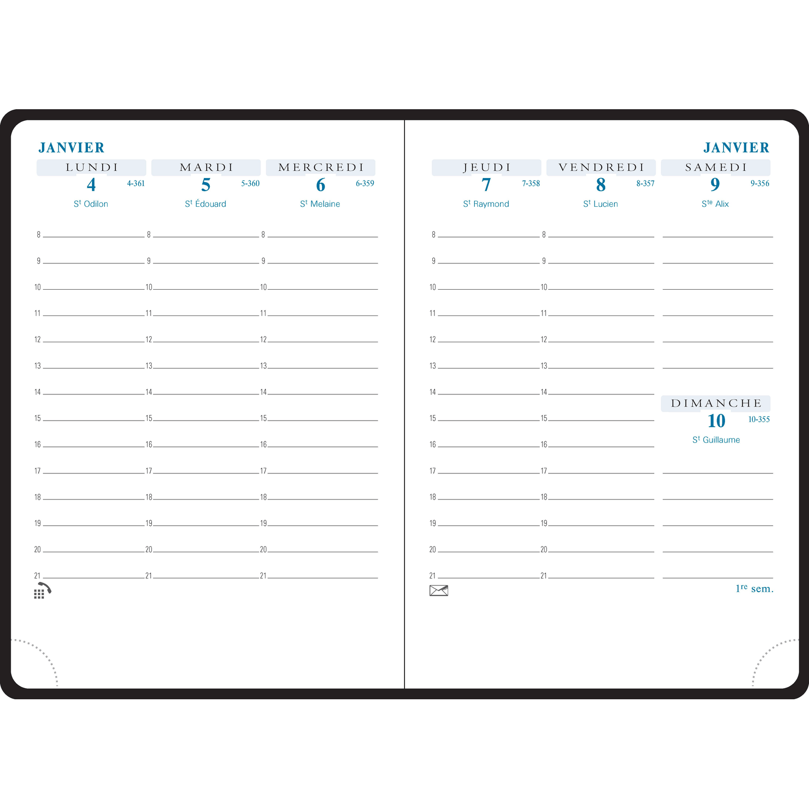 Agenda 2025 - 2026 EXACOMPTA SAS 13 - 9 x 13 cm - 1 semaine sur 2 pages - Orientation verticale - Winner bleu marine - 3660942000222
