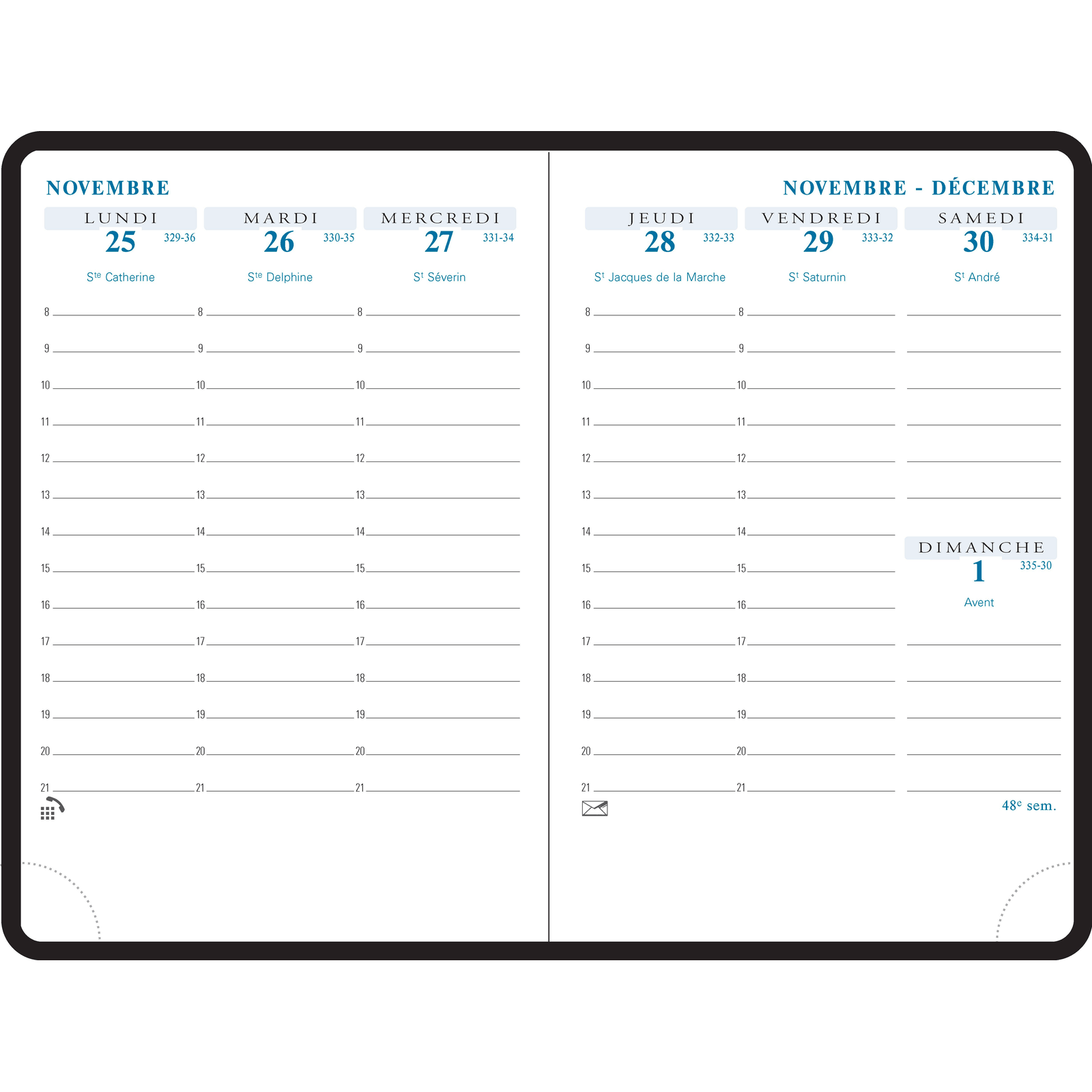 Agenda 2025 - 2026 EXACOMPTA SAS 15 Agora - 10,5 x 15,5 cm - 1 semaine sur 2 pages - Orientation verticale - Canvas terracotta - 3660942084949