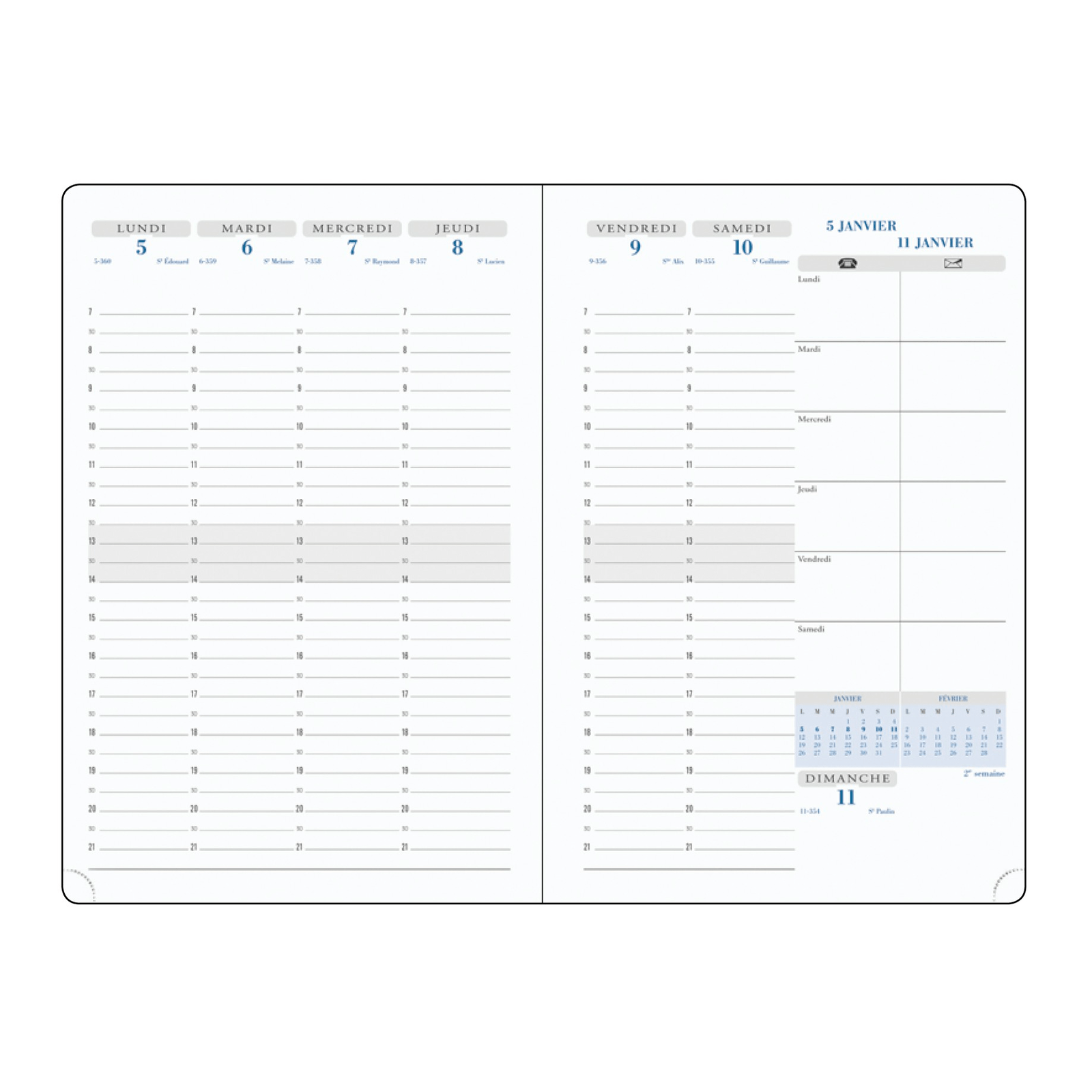 Agenda 2025 - 2026 EXACOMPTA SAS 20 Visuel 7 - 15 x 21 cm - 1 semaine sur 2 pages - Orientation verticale - Canvas vert - 3660942085007