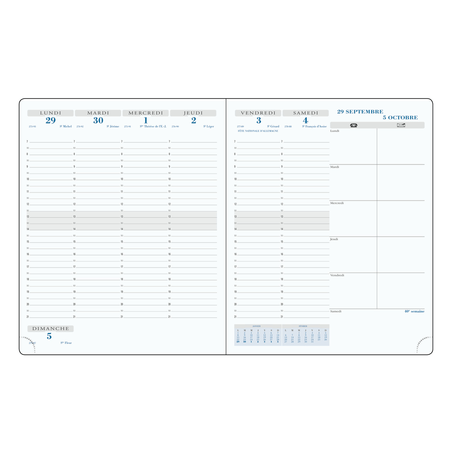 Agenda 2025 - 2026 EXACOMPTA SAS 22 Non - Stop - 18,5 x 22,5 cm - 1 semaine sur 2 pages - Orientation verticale - Canvas vert - 3660942085038