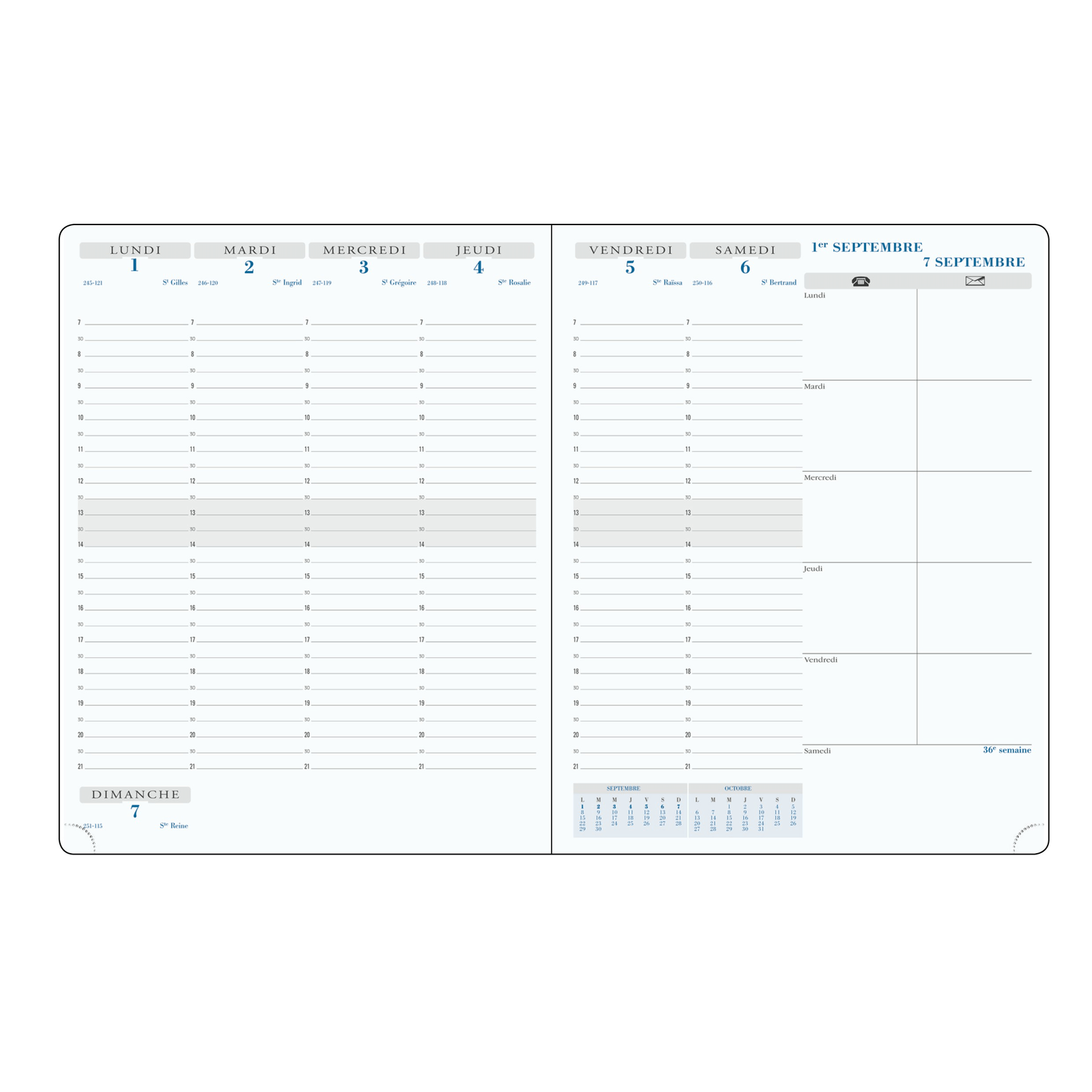 Agenda 2025 - 2026 EXACOMPTA SAS 27 - 21 x 27 cm - 1 semaine sur 2 pages - Orientation verticale - Canvas vert - 3660942085069