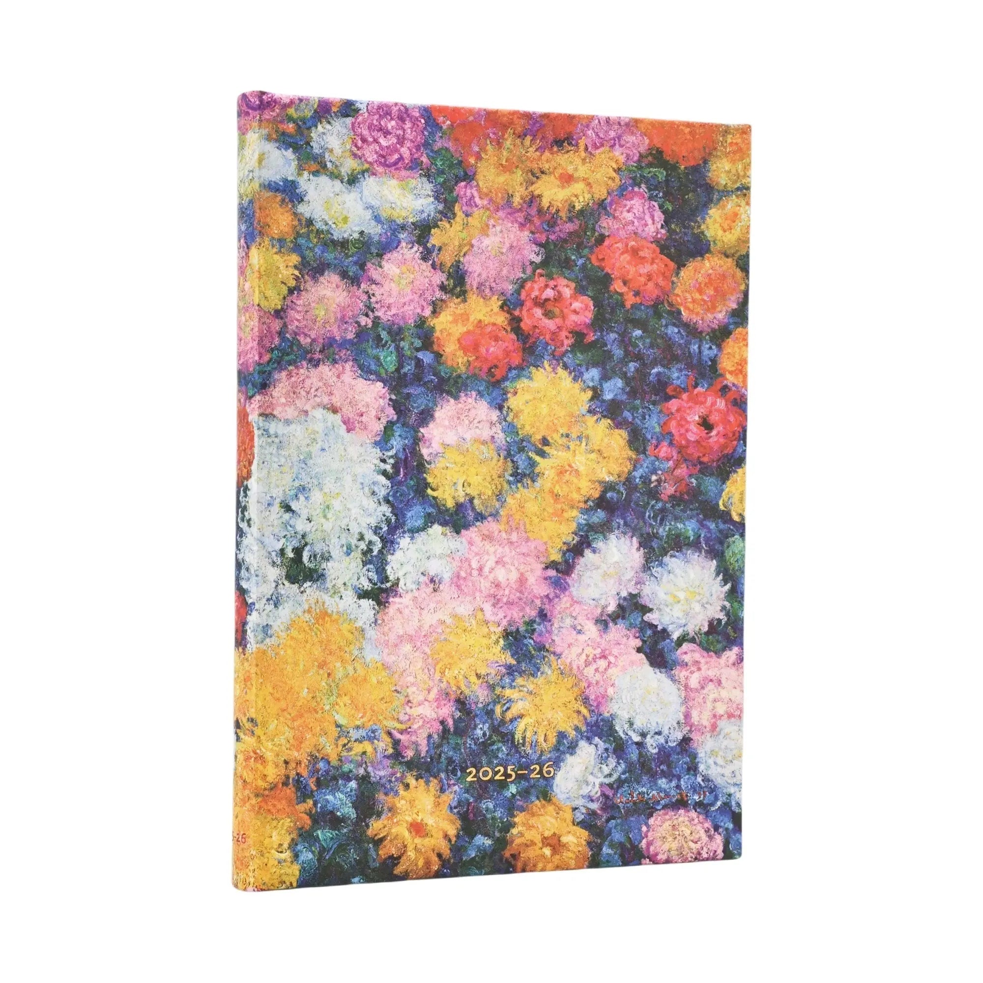 Agenda 2025 - 2026 PAPERBLANKS Les Chrysanthèmes de Monet - 1 semaine sur 2 pages - Midi - Hardcover - Horizontal - 160p - 9780349708676